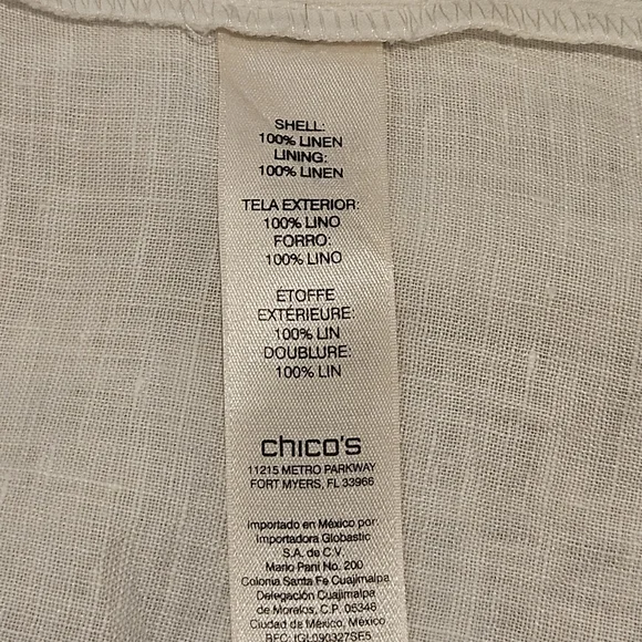 THIS IS IT! CHICO'S White Linen Unique Tunic With Under Shirt/Slit Sides-Size 1 - Picture 10 of 10